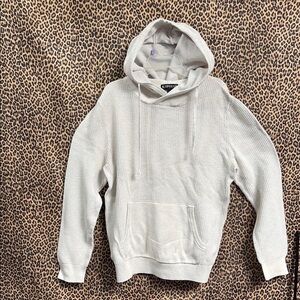 Express Men's Gray Waffle Knit Hoodie